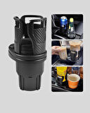 Çiftli Araba Bardak Tutucu Karbon Fiber Görünümlü 360° Ayarlı