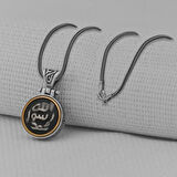 Allah Resulü Muhammed S.A.V Yazılı Ortası Dönen 925 Ayar Gümüş Kolye