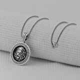  Aslan Figürlü 925 Ayar Erkek Gümüş Kolye