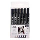 Tinge Twin Çift Taraflı Marker Kalemi 6lı Set Cool Grey