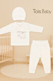 Tois Baby Organik Hastahane Çıkışı Bebek Takımı 0-3 Ay Ekru renk