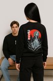 Lenithra Tokyo Revengers Mikey Anime Sırt Baskılı Unisex Oversize Sweatshirt Siyah / 2XL