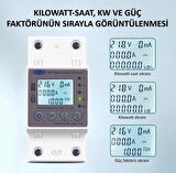 Tomzn Akıllı Kaçak Akım Rölesi ve Voltaj Akım Koruyucu Röle Gerilim 80A Monofaz (10mA-99mA)