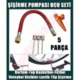 5 Parça Bisiklet Lastiği Şişirme- Pompa Hortumu- Top Iğnesi Ucu Seti