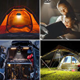 Solar Panelli Telefon Şarj Özellikli Çok Fonksiyonlu Kamp Lambası Aydınlatma