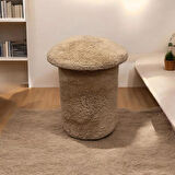Mantar Puf Mushroom Renkli Puf Teddy Kumaş Bench