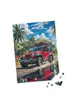 500 Parça Puzzle Kırmızı Jeep Tropikal
