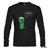 Minecraft - Creepers Gonna Creep Siyah Erkek Sweatshirt