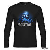 Doctor Who - Angels Have The Phone Box Siyah Erkek Sweatshirt