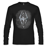 Skyrim - Dragon Siyah Erkek Sweatshirt