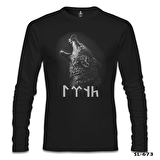 Göktürk Kurt Siyah Erkek Sweatshirt