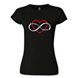 Love You Forever Siyah Bayan Tshirt