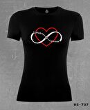 Love You Forever Siyah Bayan Tshirt