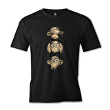 Three Monkeys Siyah Erkek Tshirt