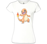 Pokemon - Charmander Beyaz Bayan Tshirt