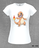 Pokemon - Charmander Beyaz Bayan Tshirt