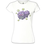 Pokemon - Weezing Beyaz Bayan Tshirt