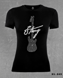 Sting - Guitar Siyah Bayan Tshirt
