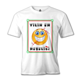 Yılın En Neşelisi Beyaz Erkek Tshirt