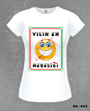 Yılın En Neşelisi Beyaz Kadın Tshirt