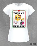 Yılın En Süslüsü Beyaz Kadın Tshirt