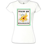 Yılın En Eğlencelisi Beyaz Bayan Tshirt