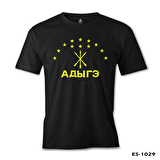 Adige Bayrağı- Kafkasya Çerkes Siyah Erkek Tshirt