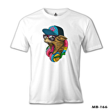 Cat Headphone Müzik Beyaz Erkek Tshirt