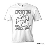 Led Zeppelin - 1977 Beyaz Erkek Tshirt