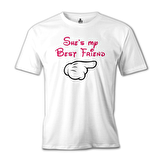 She's my Best Friend 1 Beyaz Erkek Tshirt
