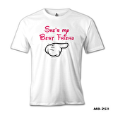 She's my Best Friend 1 Beyaz Erkek Tshirt