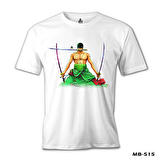 One Piece - Roronoa Zoro Kılıç Beyaz Erkek Tshirt