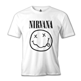 Nirvana - Logo Beyaz Erkek Tshirt