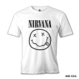 Nirvana - Logo Beyaz Erkek Tshirt
