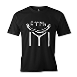 Türk Kayı Boyu Bayrak - Logo Siyah Erkek Tshirt