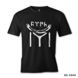 Türk Kayı Boyu Bayrak - Logo Siyah Erkek Tshirt