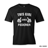 Tenis - Love Federer Siyah Erkek Tshirt