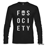 Mr. Robot - Fsociety Logo Siyah Erkek Sweatshirt