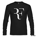 Roger Federer - Logo Siyah Erkek Sweatshirt