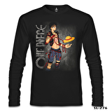 One Piece - Luffy Siyah Erkek Sweatshirt