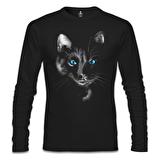 Cat in Blue Siyah Erkek Sweatshirt