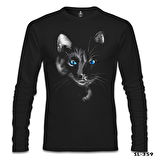 Cat in Blue Siyah Erkek Sweatshirt
