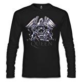 Queen Logo Siyah Erkek Sweatshirt