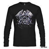 Queen Logo Siyah Erkek Sweatshirt