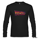 Back to the Future - Logo Siyah Erkek Sweatshirt