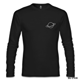 Saturn Logo Siyah Erkek Sweatshirt