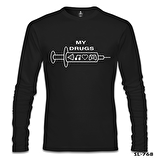 My Drugs Siyah Erkek Sweatshirt
