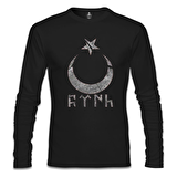 Türk Ay Yıldız Siyah Erkek Sweatshirt