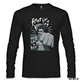 Muhammad Ali - Float Like a Butterfly Siyah Erkek Sweatshirt