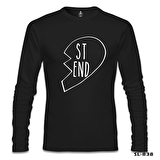 Best Friends Kalp 1/2 - 2 Siyah Erkek Sweatshirt